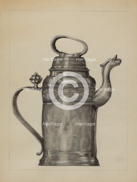 Pewter Pitcher, c. 1936. Creator: A. Zimet.