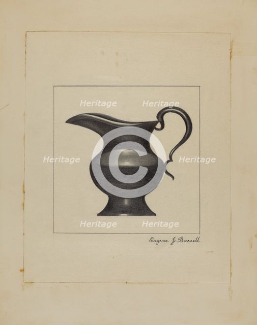Pewter Pitcher, c. 1936. Creator: Eugene Barrell.
