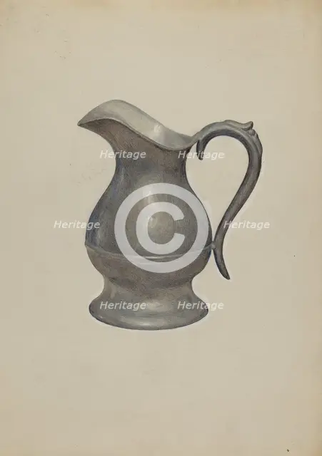 Pewter Pitcher, c. 1936. Creator: Francis Borelli.
