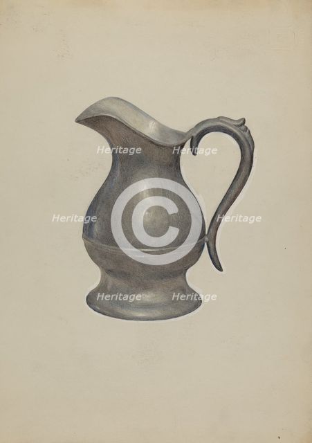 Pewter Pitcher, c. 1936. Creator: Francis Borelli.