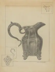 Pewter Pitcher, c. 1936. Creator: Hans Westendorff