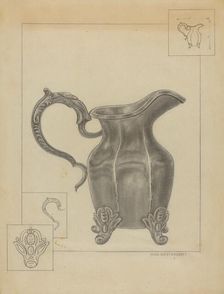 Pewter Pitcher, c. 1936. Creator: Hans Westendorff