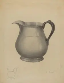 Pewter Pitcher, c. 1936. Creator: Henry Granet