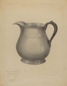 Pewter Pitcher, c. 1936. Creator: Henry Granet
