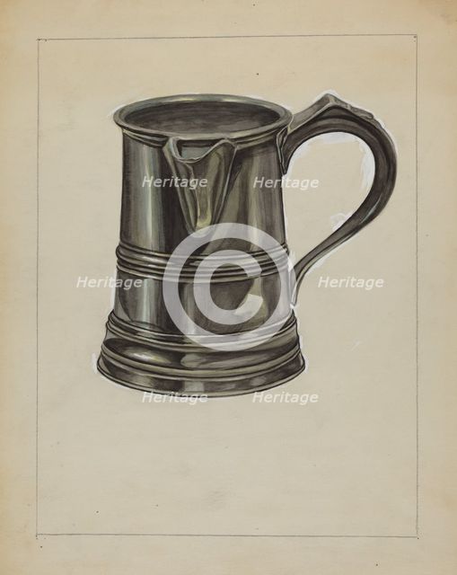 Pewter Pitcher, c. 1936. Creator: Hyman Pearlman.