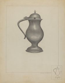 Pewter Pitcher, c. 1936. Creator: Irving D. Genin