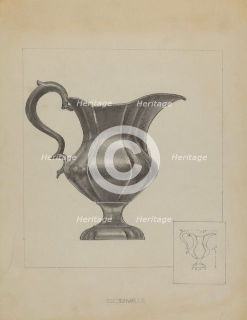 Pewter Pitcher, c. 1936. Creator: Max Schwartz.