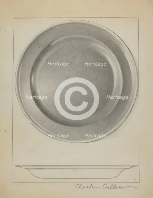 Pewter Plate, c. 1936. Creator: Charles Cullen.