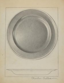 Pewter Plate, c. 1936. Creator: Charles Cullen