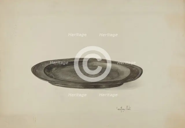 Pewter Plate, c. 1937. Creator: Geoffrey Holt.