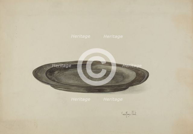 Pewter Plate, c. 1937. Creator: Geoffrey Holt.