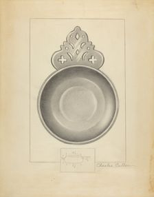 Pewter Porringer, 1935/1942. Creator: Charles Cullen