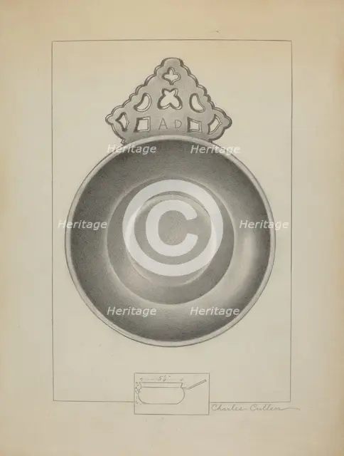 Pewter Porringer, c. 1936. Creator: Charles Cullen.