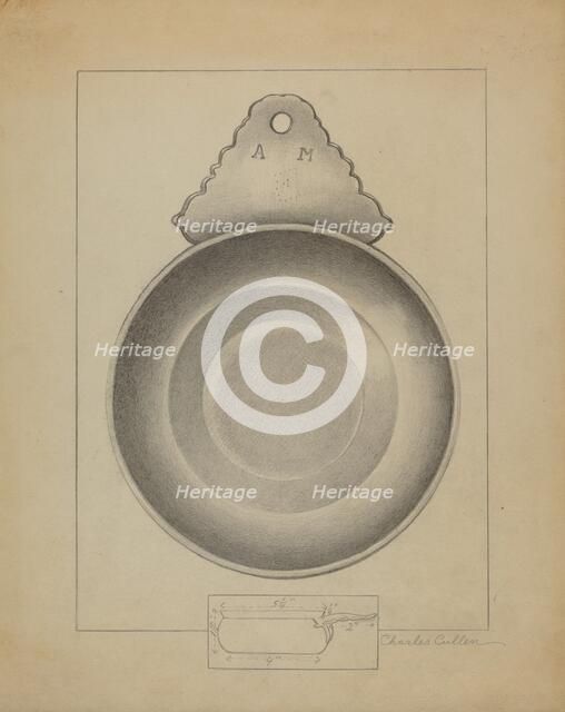Pewter Porringer, c. 1936. Creator: Charles Cullen.