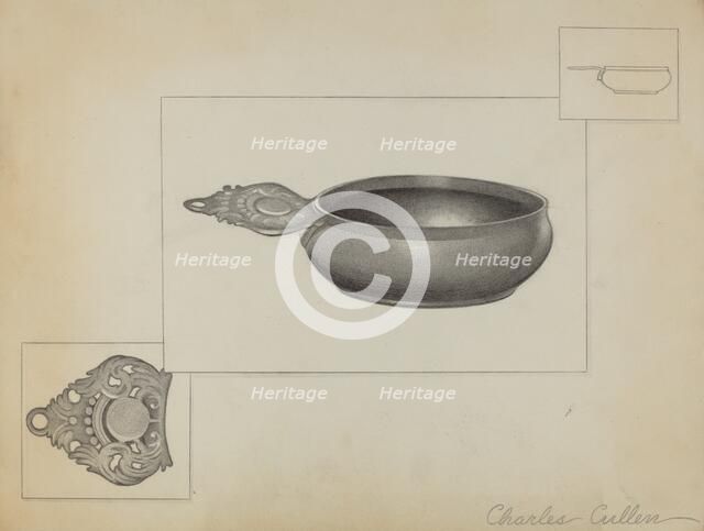 Pewter Porringer, c. 1936. Creator: Charles Cullen.