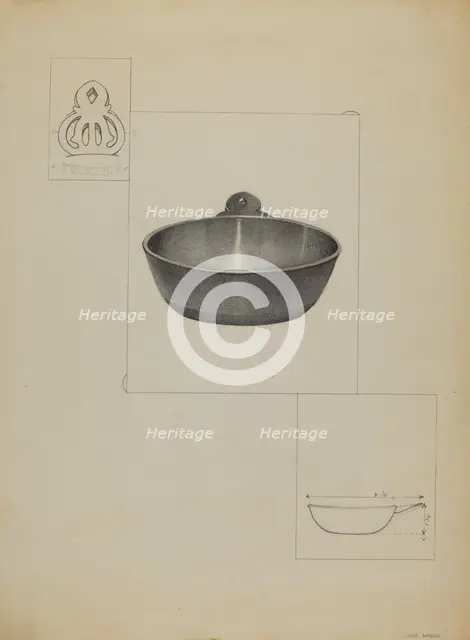 Pewter Porringer, c. 1936. Creator: Louis Annino.