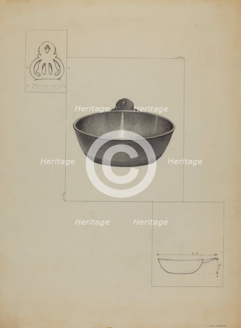 Pewter Porringer, c. 1936. Creator: Louis Annino.