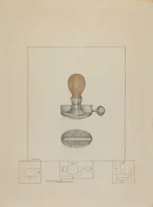 Pewter Stamp, c. 1937. Creator: Henry Meyers