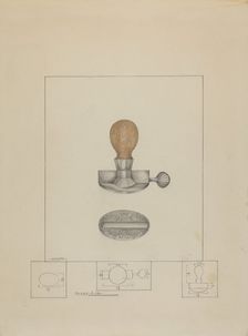 Pewter Stamp, c. 1937. Creator: Henry Meyers