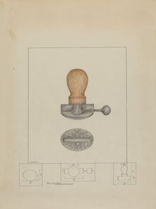 Pewter Stamp, c. 1937. Creator: Henry Meyers
