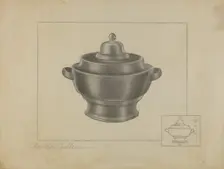 Pewter Sugar Bowl, 1935/1942. Creator: Charles Cullen