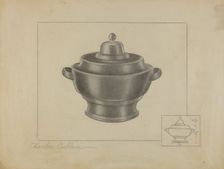 Pewter Sugar Bowl, 1935/1942. Creator: Charles Cullen