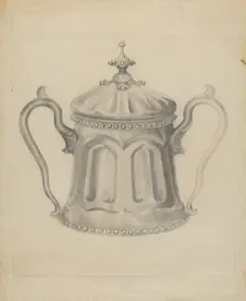 Pewter Sugar Bowl, 1935/1942. Creator: Samuel O. Klein