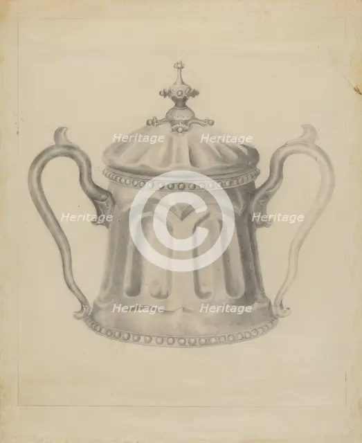 Pewter Sugar Bowl, 1935/1942. Creator: Samuel O. Klein.