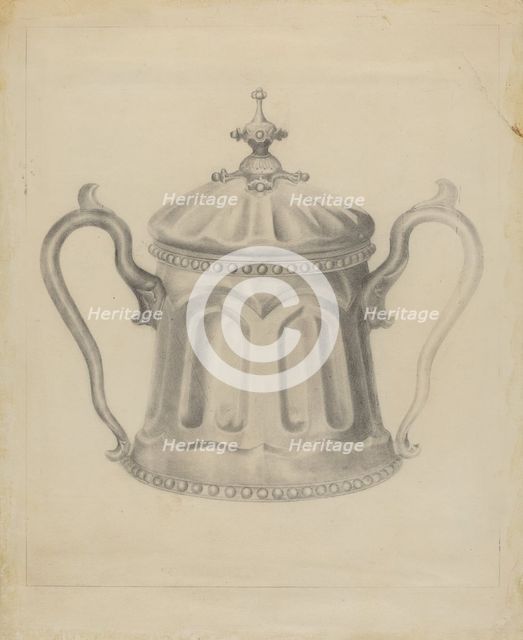 Pewter Sugar Bowl, 1935/1942. Creator: Samuel O. Klein.