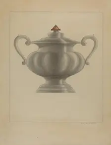 Pewter Sugar Bowl, c. 1936. Creator: Sidney Liswood