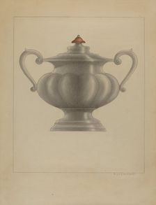 Pewter Sugar Bowl, c. 1936. Creator: Sidney Liswood