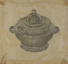 Pewter Sugar Bowl, c. 1937. Creator: Harry Goodman