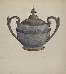 Pewter Sugar Bowl, c. 1937. Creator: Helen Bronson