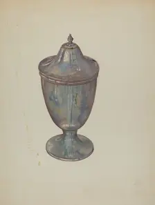 Pewter Sugar Bowl, c. 1941. Creator: Anne B. Trepagnier