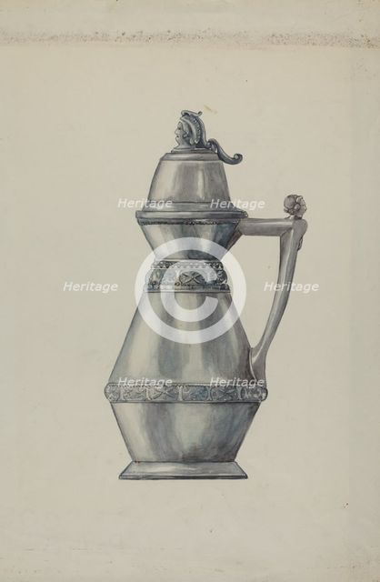 Pewter Syrup Jug, c. 1937. Creator: Harry Mann Waddell.