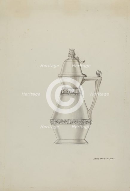 Pewter Syrup Jar, c. 1937. Creator: Harry Mann Waddell.