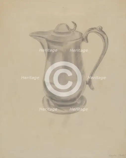 Pewter Syrup Pitcher, c. 1936. Creator: Donald Streeter.