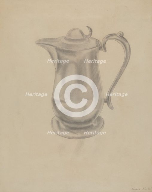 Pewter Syrup Pitcher, c. 1936. Creator: Donald Streeter.