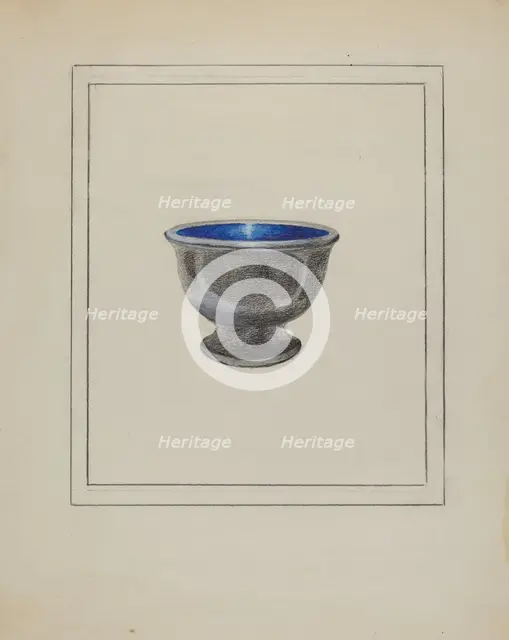 Pewter Salt or Sugar Bowl, c. 1936. Creator: Sara Garfinkel.