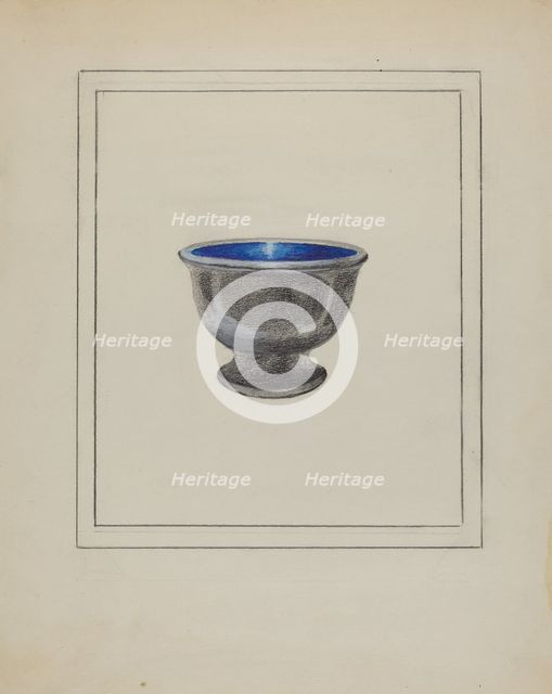 Pewter Salt or Sugar Bowl, c. 1936. Creator: Sara Garfinkel.