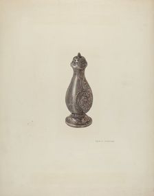 Pewter Salt Shaker, 1940. Creator: Orrie McCombs