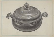 Pewter Soup Tureen, c. 1936. Creator: James O'Mara