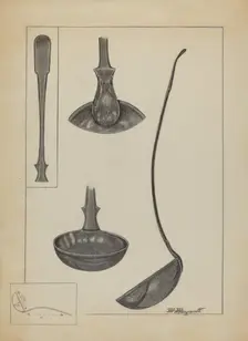 Pewter Spoon, 1935/1942. Creator: Matthew Mangiacotti