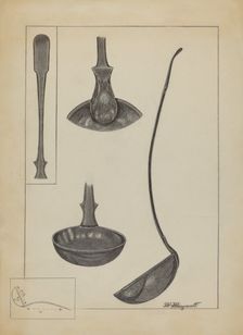 Pewter Spoon, 1935/1942. Creator: Matthew Mangiacotti