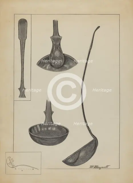 Pewter Spoon, 1935/1942. Creator: Matthew Mangiacotti.