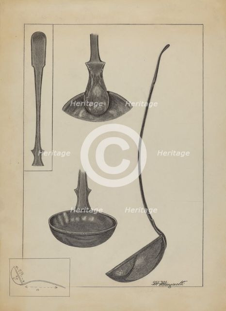 Pewter Spoon, 1935/1942. Creator: Matthew Mangiacotti.
