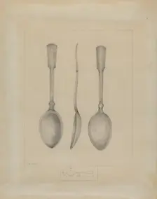 Pewter Spoon, 1935/1942. Creator: Henry Meyers