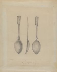 Pewter Spoon, 1935/1942. Creator: Henry Meyers