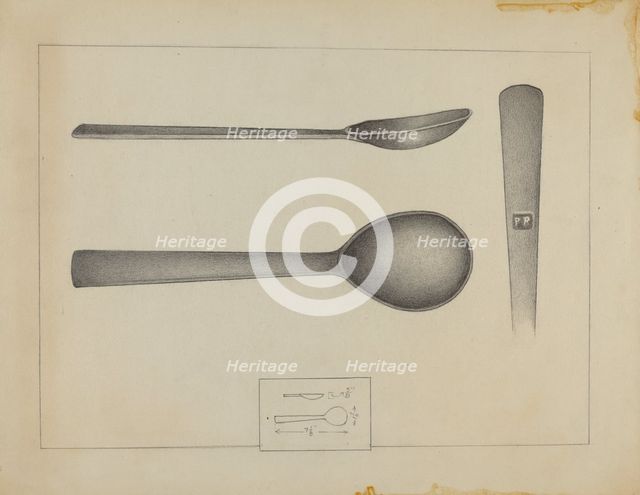 Pewter Spoon, c. 1936. Creator: Karl Joubert.