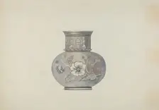 Pewter Spoon Holder, c. 1937. Creator: Beulah Bradleigh